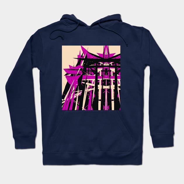 Abstract Industrial: violet, peach, black Hoodie by artbleed